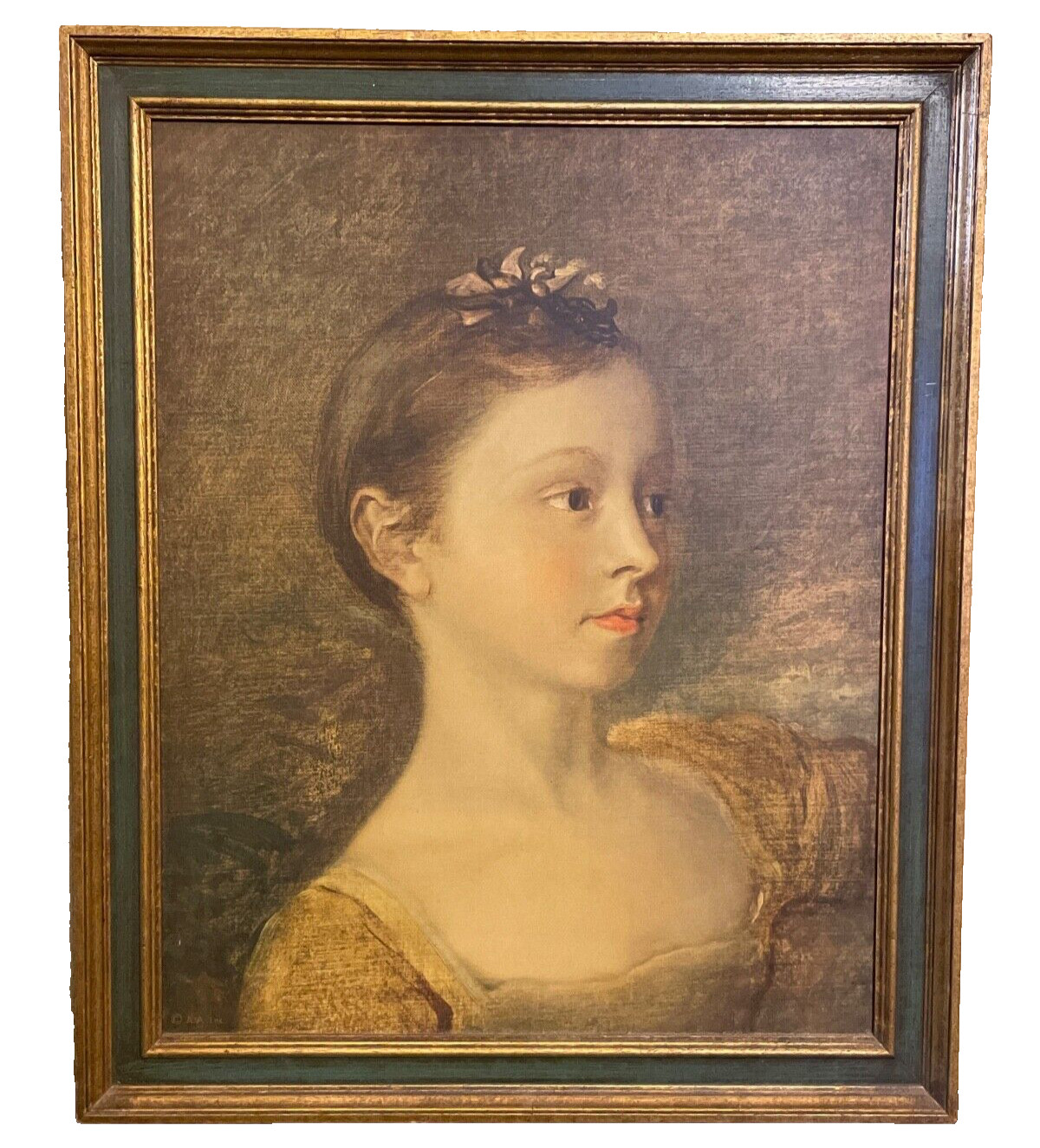 ANTIQUE FRAMED ART “THE PAINTER\'S DAUGHTER MARY, MARGARET “ THOMAS GAINSBOROUGH