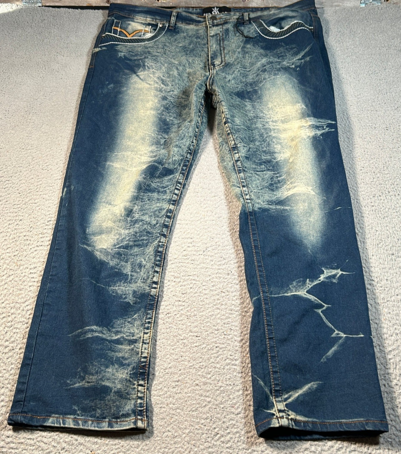 Red Ape Jeans Mens 46x31 Blue Acid Wash Straight Leg Denim Skater Y2K NWT