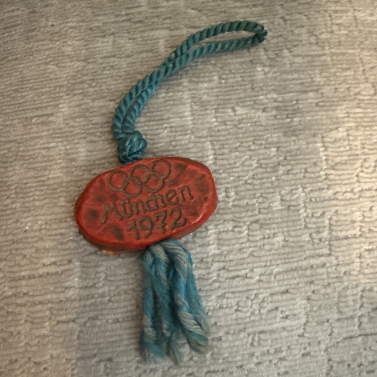 Vintage 1972 Munich Olympics 4711 Eau de Cologne Red Wax Seal Cord Hang Tag