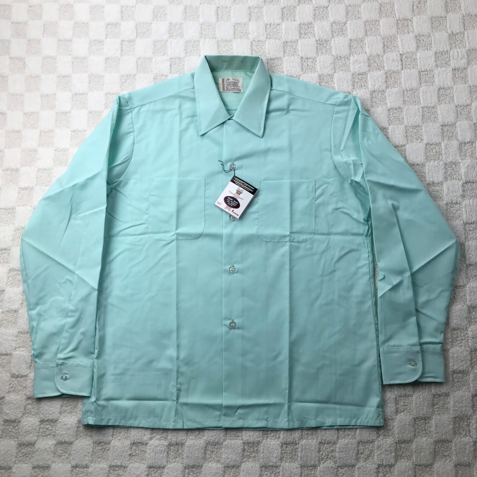 True Vintage TownCraft Loop Collar Shirt Mens Medium Blue Penneys Penn Press NEW True Vintage TownCraft Loop Collar Shirt Mens Medium Blue Penneys Penn Press NEW