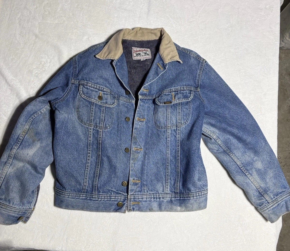 Vintage Lee Storm Rider Blanket Lined Denim Jacket Size 42 – Incredible Fade