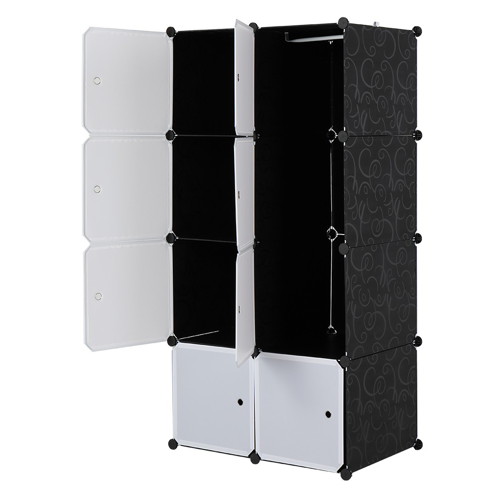 8 Cube Storage DIY Plastic Modular Closet Cabinet Stackable Storage Organizer,US