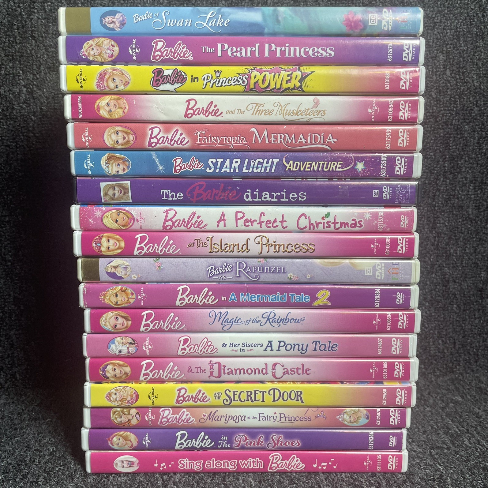 Huge Barbie DVD Lot 18 Movies Vintage Y2K Nostalgia Princess Fairytopia tested Huge Barbie DVD Lot 18 Movies Vintage Y2K Nostalgia Princess Fairytopia tested
