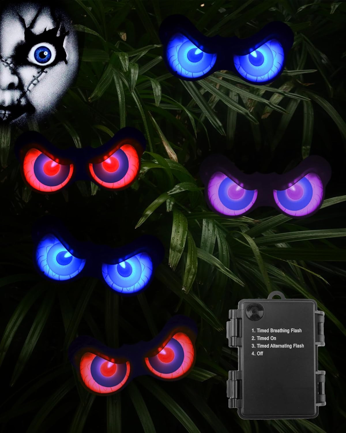 Halloween Decorations, Flashing Peeping Eyes, Spooky Animated LED Eyes, Dark ...