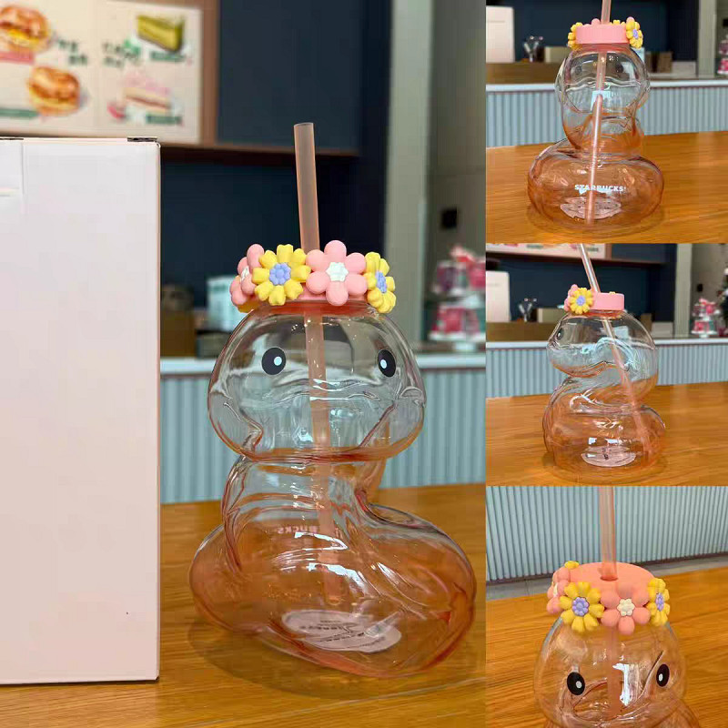 HOT Starbucks 2024 Snake Year Garden Cute Snake Shaped 31oz Glass Straw Cup Gift