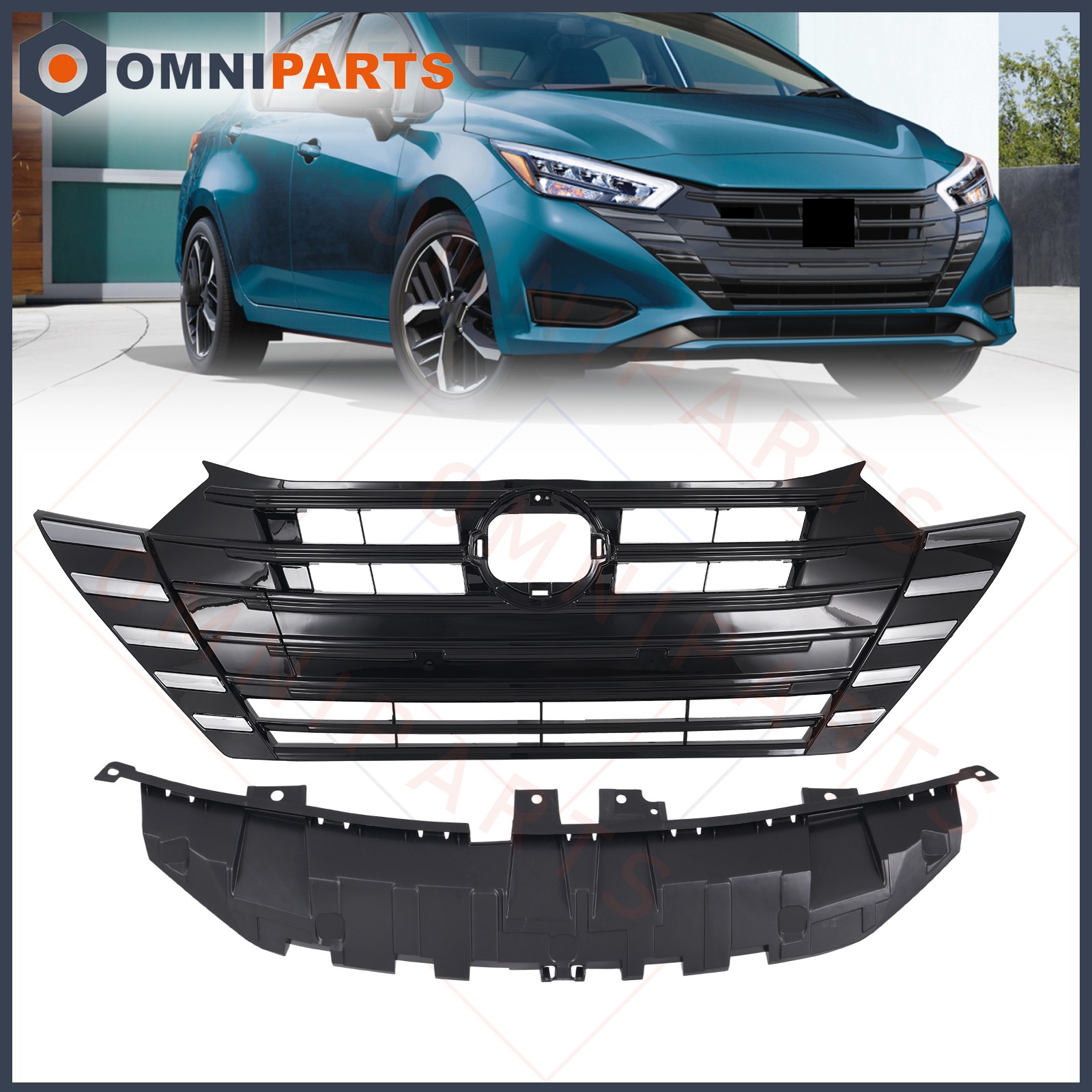 2PCS For Nissan Versa 2023 2024 2025 Front Upper Grille Radiator Support Cover 2PCS For Nissan Versa 2023 2024 2025 Front Upper Grille Radiator Support Cover