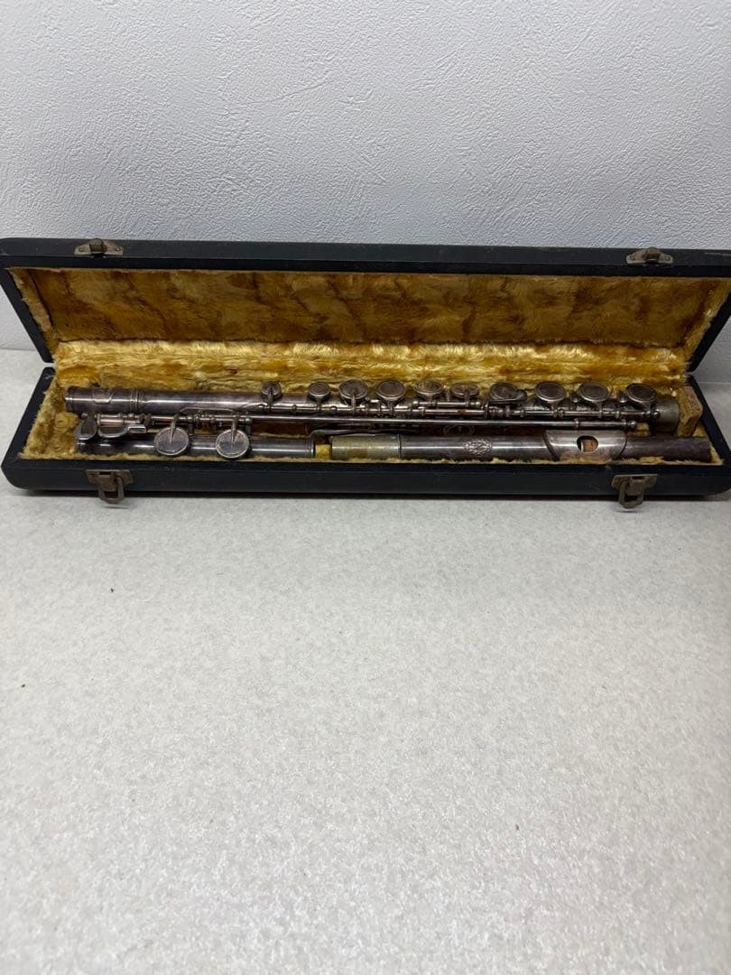 Noblet Paris Old French Flute Nickel Silver Woodwind Instrument with Case