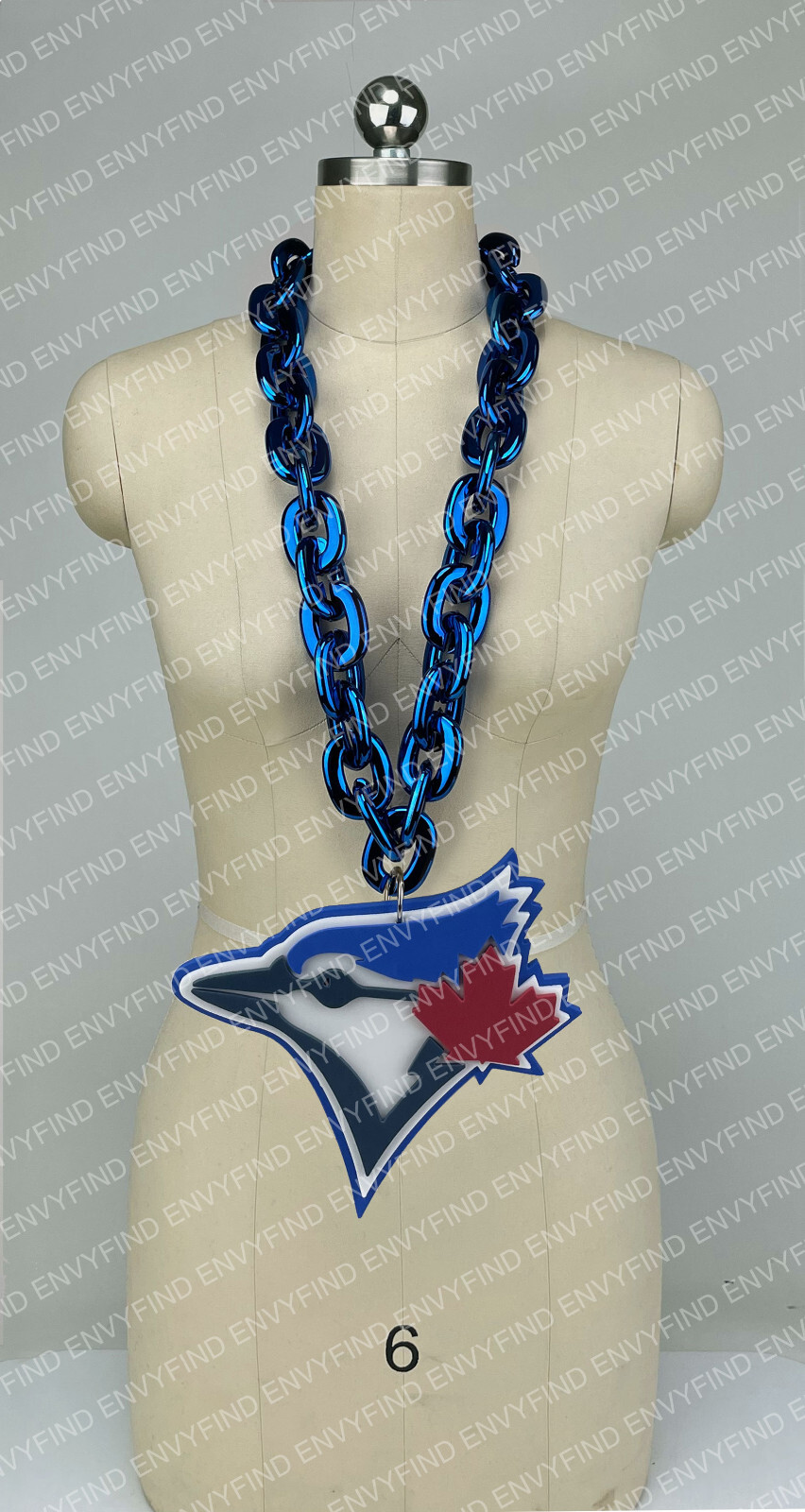 New MLB Toronto Blue Jays Jumbo Big Blue Fan Chain Necklace Foam MI USA