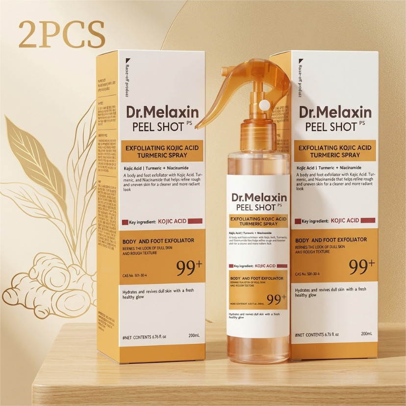 2PCS Dr. Melaxin Peel Shot Exfoliant Kojic Acid Turmeric Spray 200ml Brand new