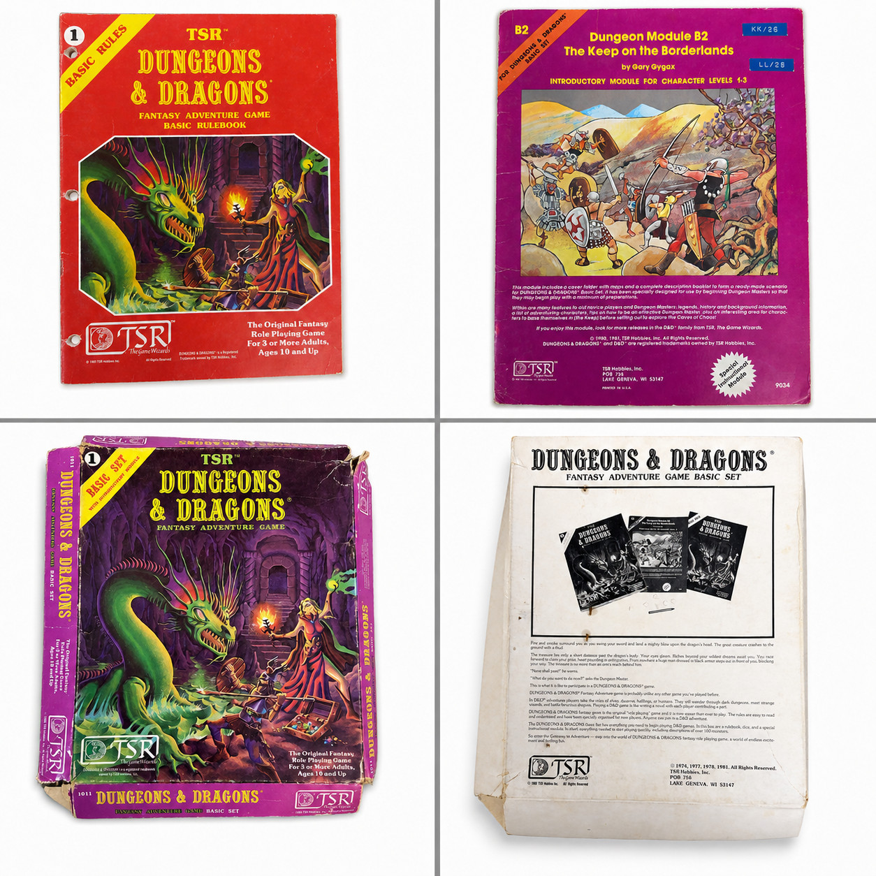 1981 TSR D&D Basic Set Moldvay Rulebook B2 Keep Borderlands Box Incomplete