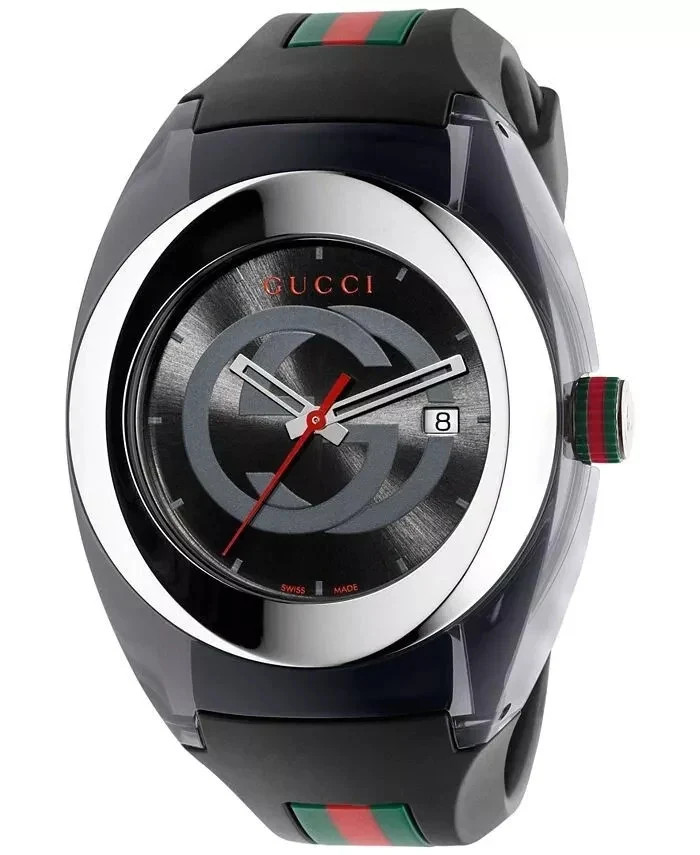 Gucci Sync XXL YA137101 Men\'s Quartz Rubber Band Watch New In Box