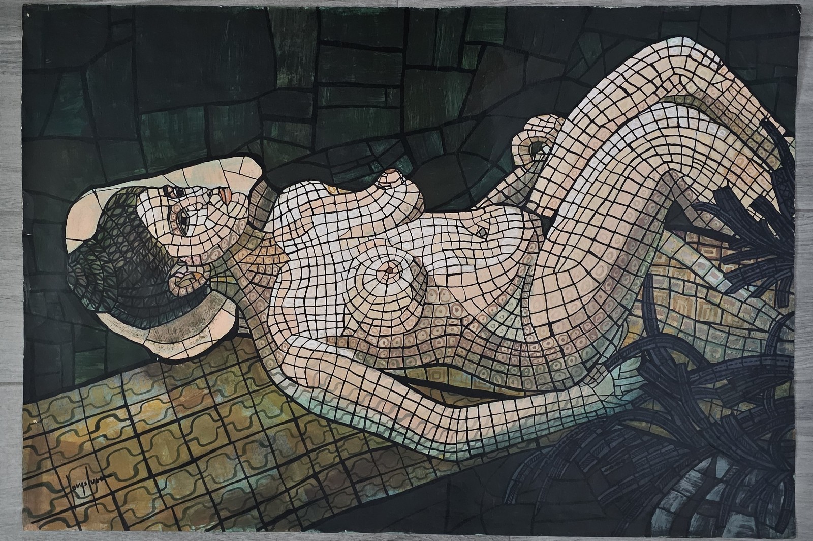 Acrylic On Cardboard   By JORGE LUCAS  cuban art 56X77 Cm T: EL VIAJE 