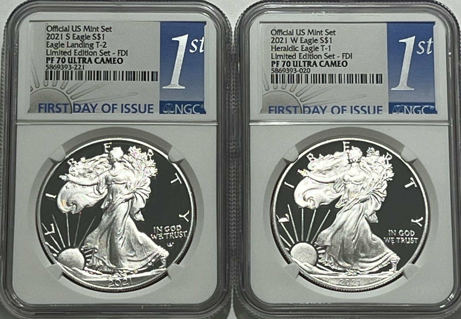 2021 S & W $1 NGC PF70 Ultra Cameo Limited Edition Set Proof Silver Eagle FDI