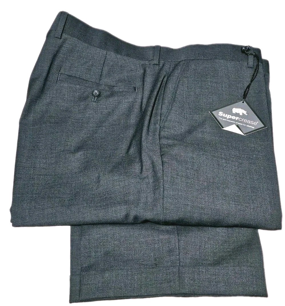 Pronto Uomo Mens Dress Pant Gray Wool Plain Front All Seasons-(40×31) NWT Pronto Uomo Mens Dress Pant Gray Wool Plain Front All Seasons-(40×31) NWT