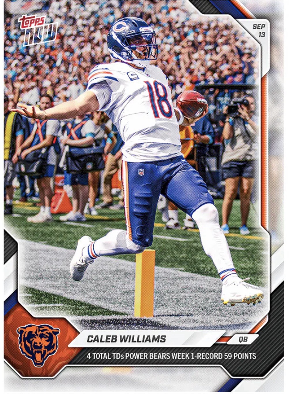 2026 Topps Now NFL #11 Caleb Williams Chicago Bears - PRESALE