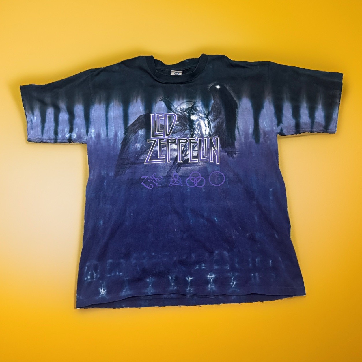 VTG USA Liquid Blue 90’s Led Zeppelin Tie Dye Shirt (XL) Icarus Angel Rock Band VTG USA Liquid Blue 90’s Led Zeppelin Tie Dye Shirt (XL) Icarus Angel Rock Band