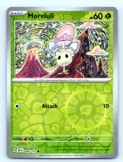 Pokemon TCG ~ Morelull 008/191 ~ Reverse Holo English Near Mint