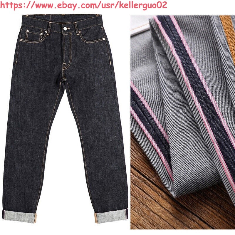 Red Tornado Men's Jeans Slim Straight Fit 16OZ Selvedge Denim Pants One Wash