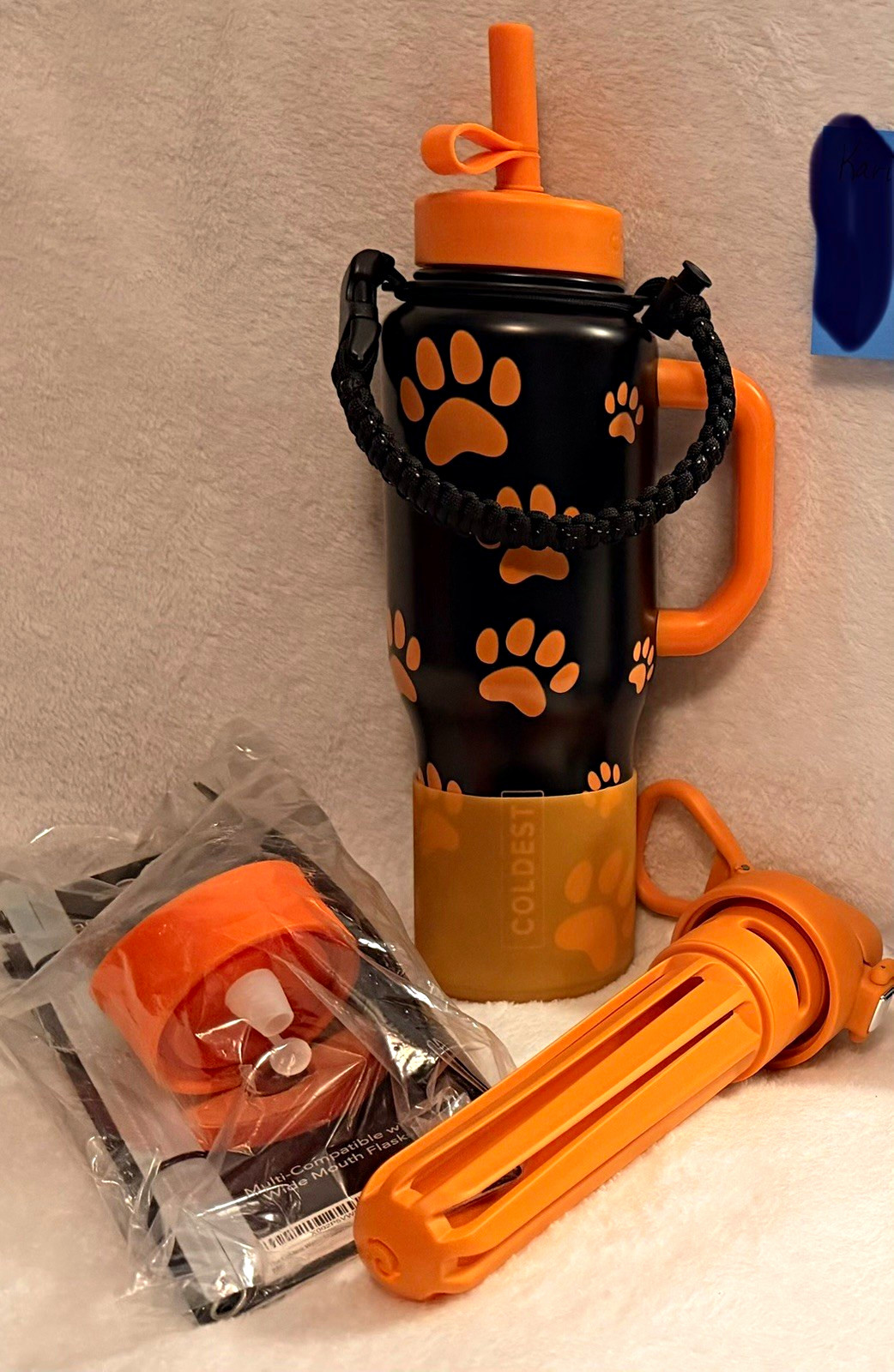 Coldest Limitless 36 oz Stainless Tumbler Black/Orange Pumpkin Paws Bundle Coldest Limitless 36 oz Stainless Tumbler Black/Orange Pumpkin Paws Bundle