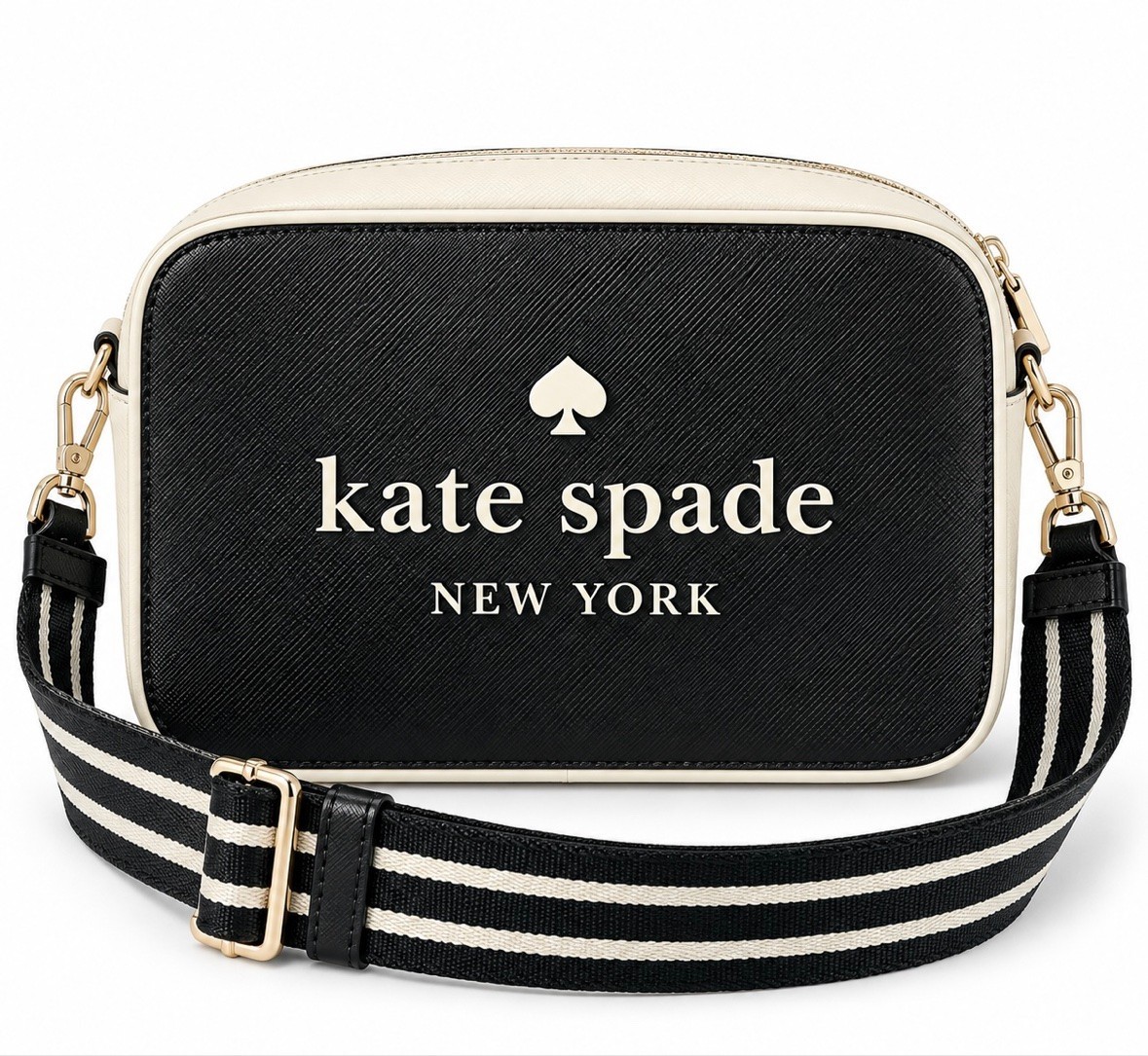 Kate Spade Black Cream Crossbody Bag