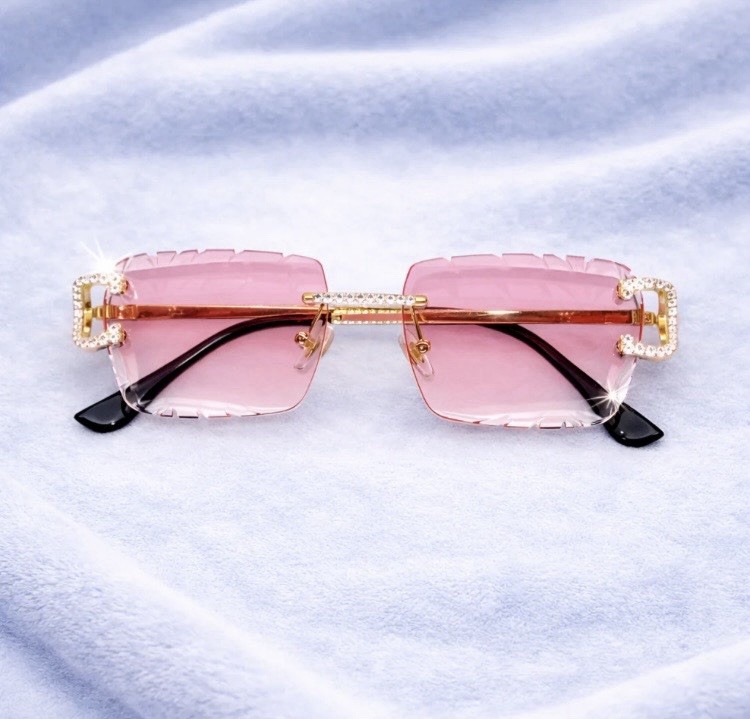 Pink Moissanite glasses GRA certified   