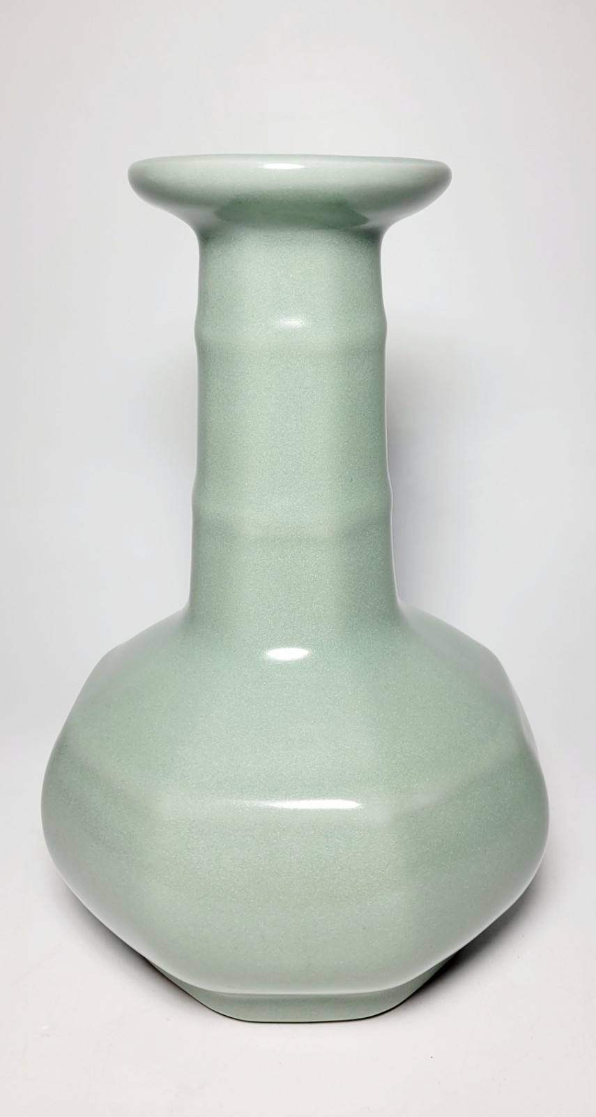 ED297 V.rare Longquan 龍泉 8-sided bamboo vase discovered Song dy 13/14th Century