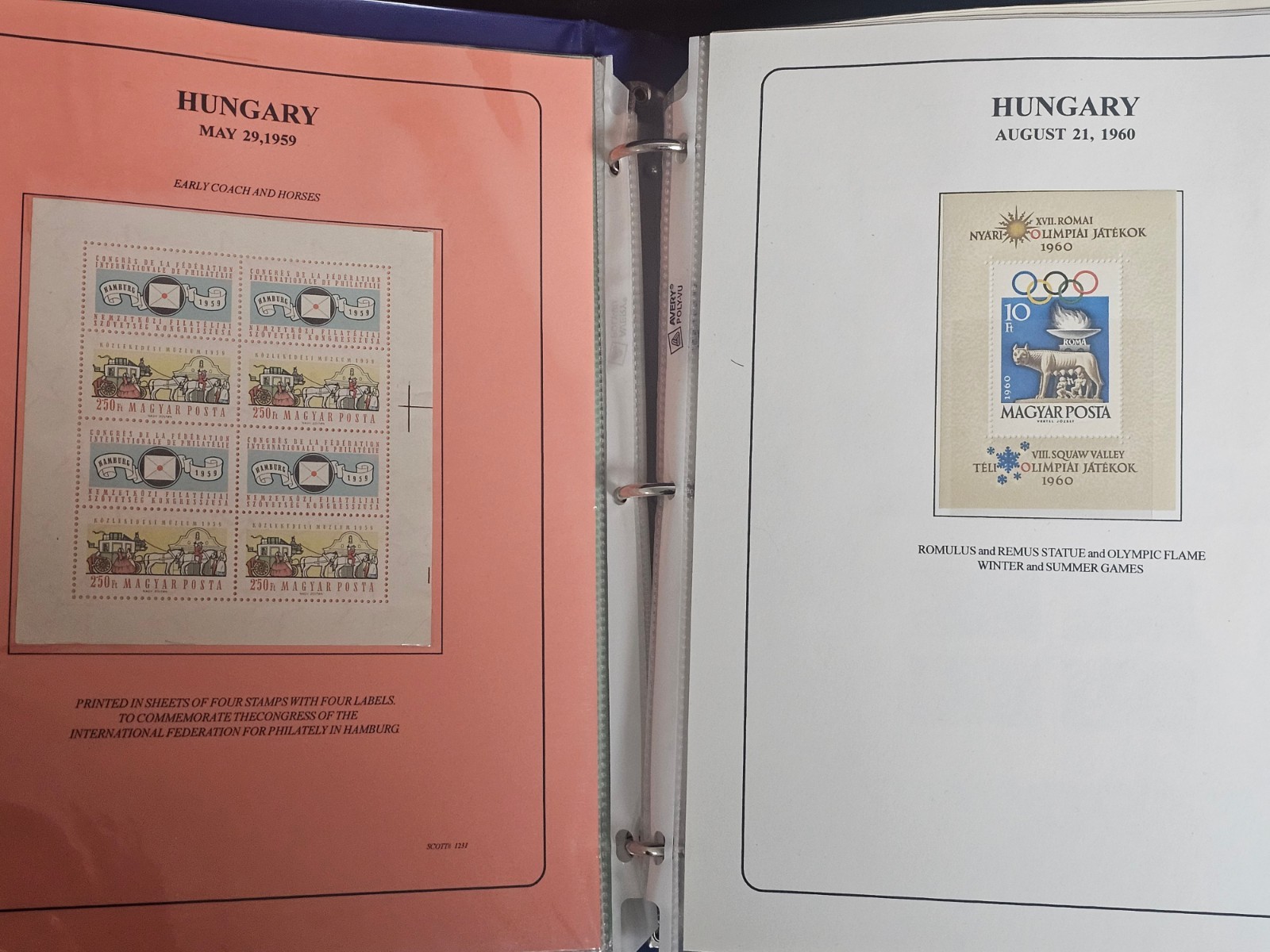 Hungary Stamps Souvenir Sheet Collection 1938-1979 Perf & Imperf Mint NH Album