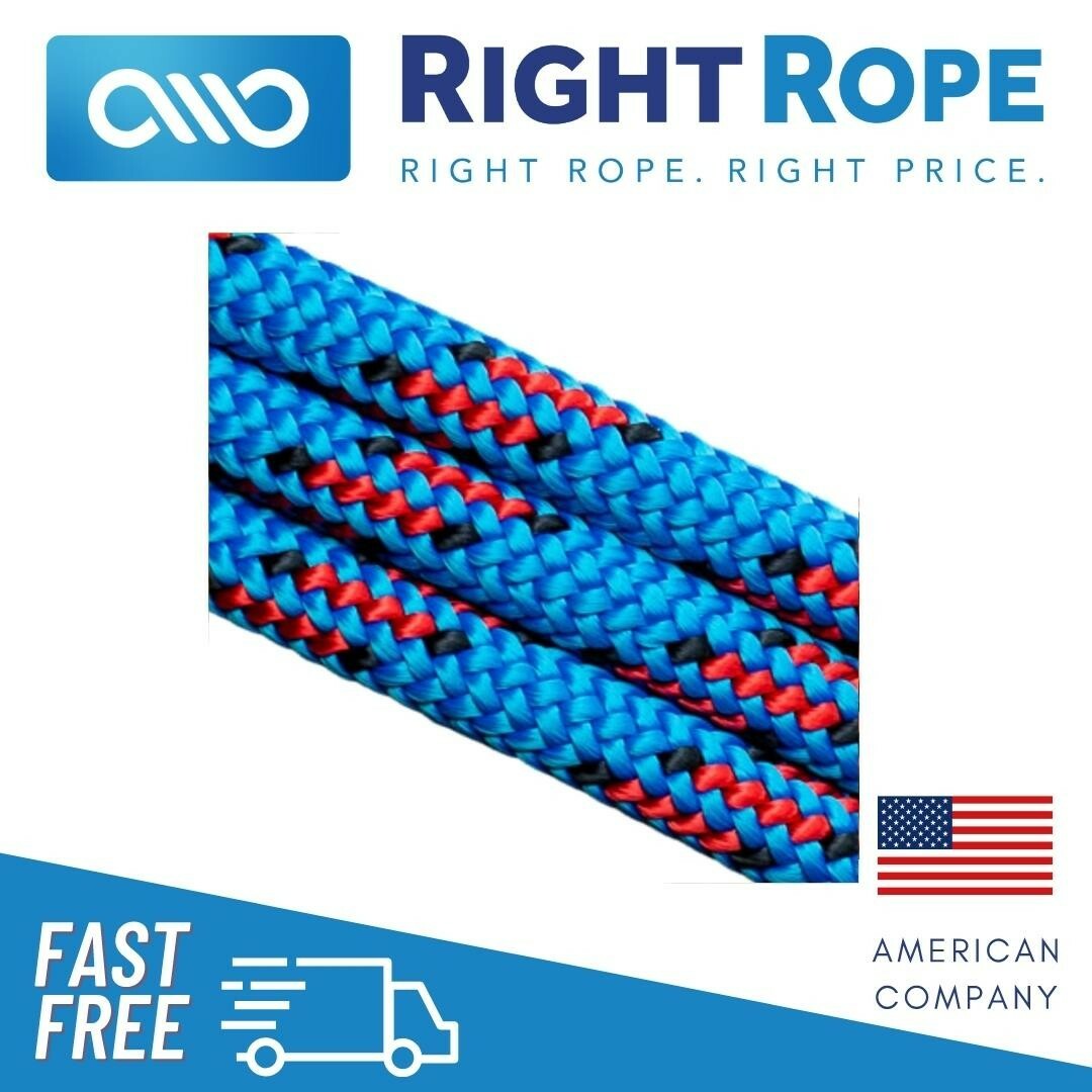 Arborist Climbing Line Rope 24-Strand 11.7mm Blue Moon Yale XTC-24 6200# tensile