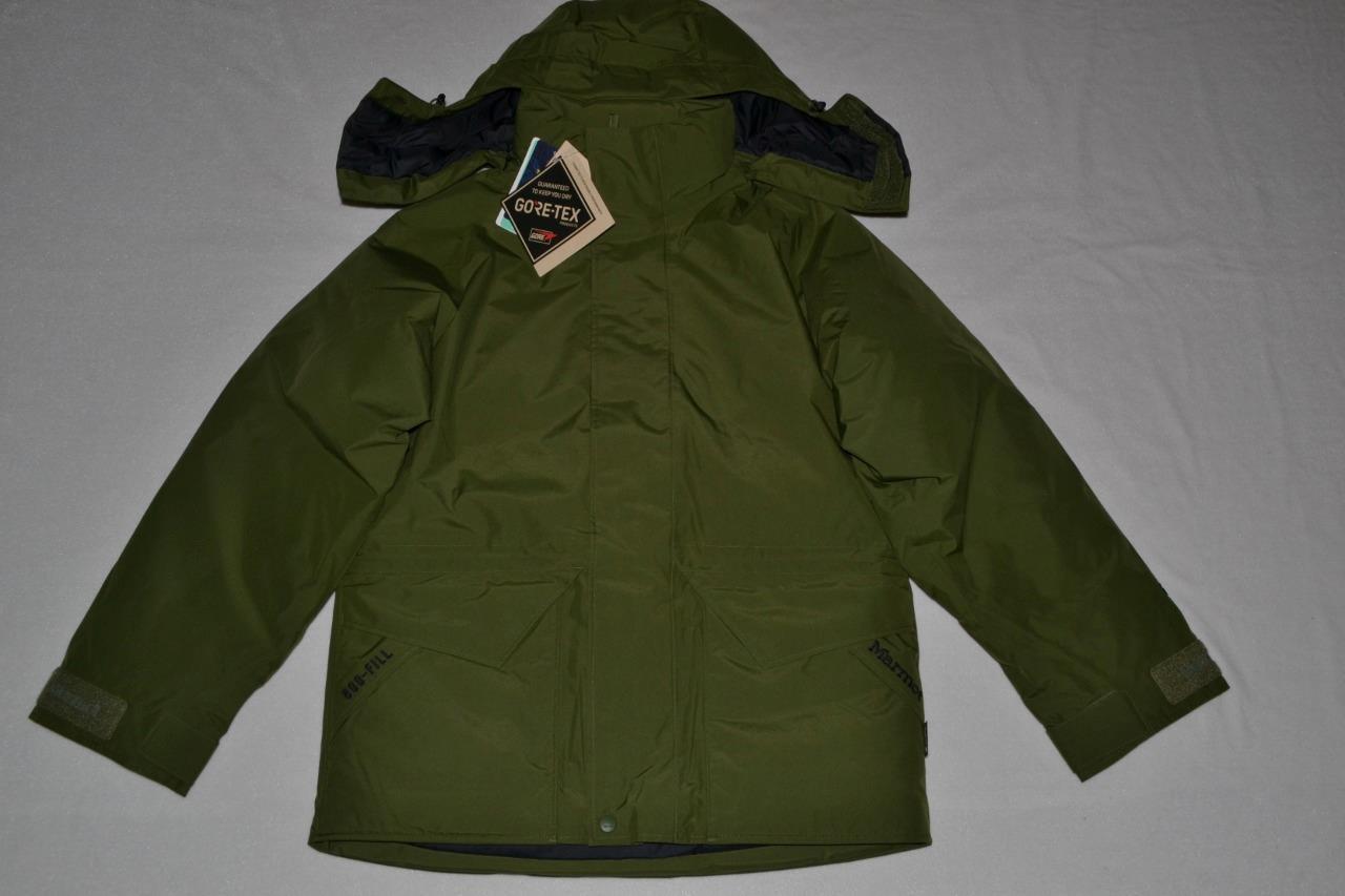 AUTHENTIC MARMOT X BETTER GORE TEX MEN\'S MAMMOTH PARKA KHAKI GREEN NEW ALL SIZES
