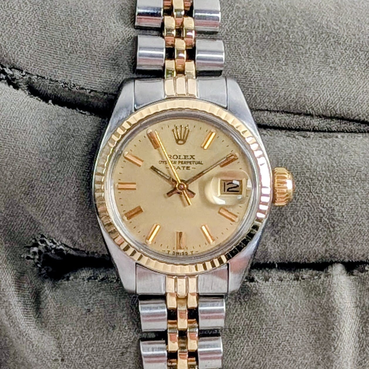 Rolex Ladies Date Two Tone  26 mm Champagne Dial SERVICED