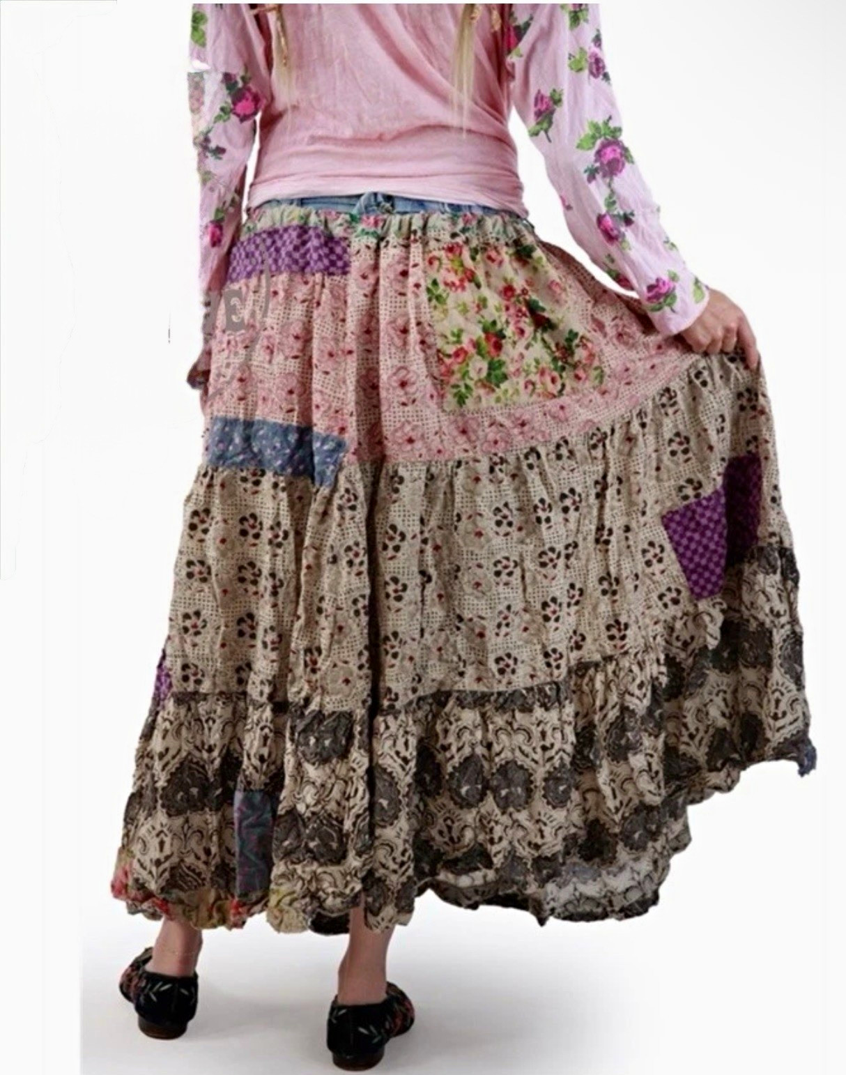 Magnolia Pearl Patchwork Wrap Skirt OS New With Tags💕Sold Out💕Rare💕