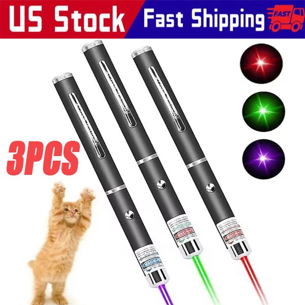 3 Packs 900Mile Laser Pointer Pen Green Blue Red Light Visible Beam Lazer 3 Packs 900Mile Laser Pointer Pen Green Blue Red Light Visible Beam Lazer