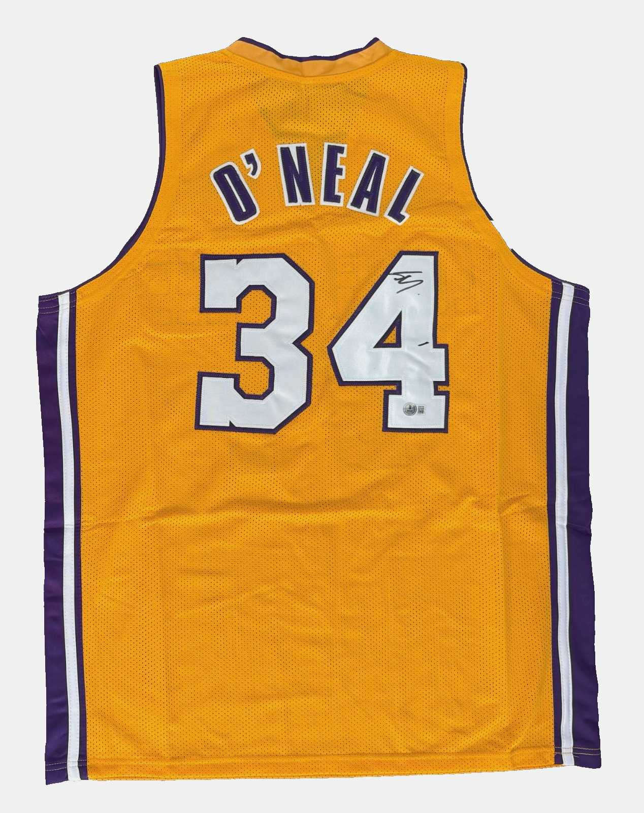 Shaq Shaquille O'Neal Signed Yellow Gold CUSTOM Jersey Beckett  Witnessed