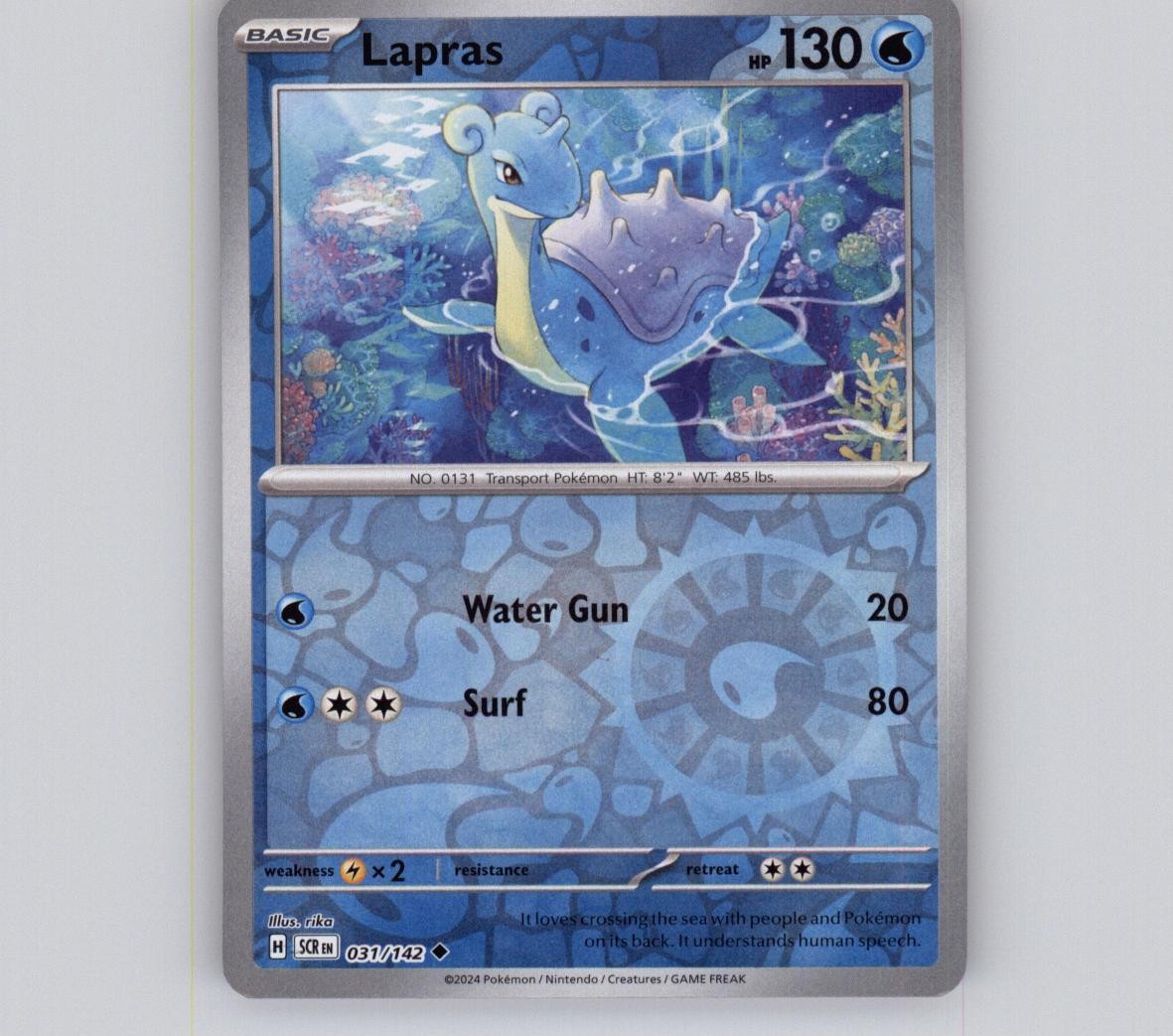 Lapras 031/142 Reverse Holo UC Stellar Crown NM Pokemon Lapras 031/142 Reverse Holo UC Stellar Crown NM Pokemon