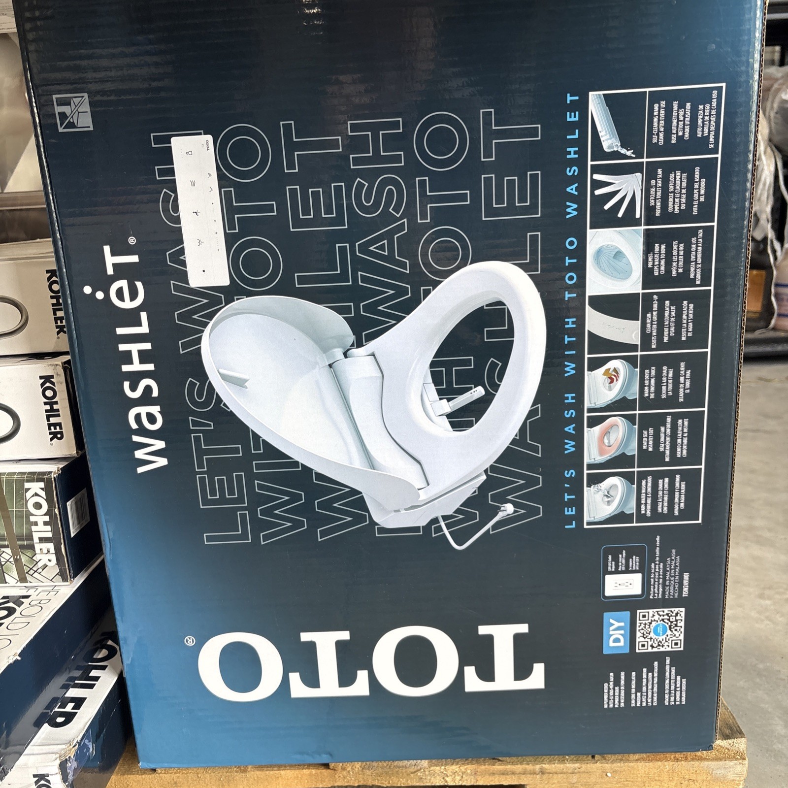 TOTO Washlet Elongated Bidet Seat with SoftClose Lid T1SW2491#01 Remote Control