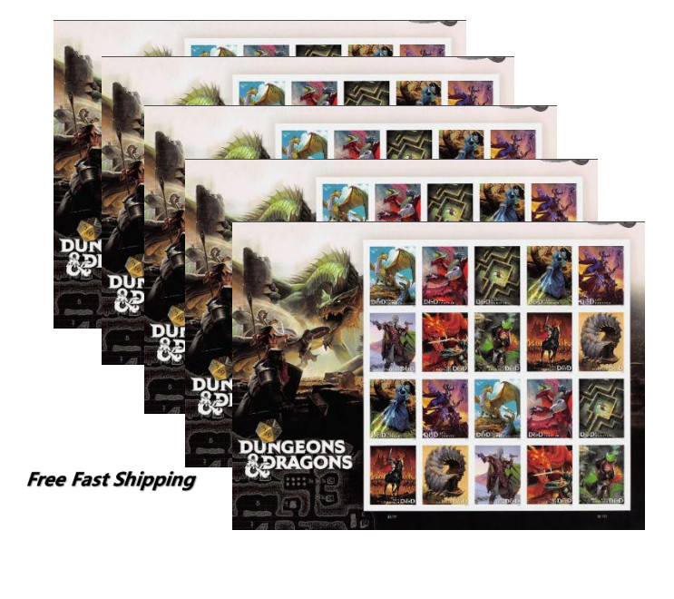 5 Sheets USPS 2024 Dungeons & Dragons D&D 100 Pcs First Class 78¢ MNH 5 Sheets USPS 2024 Dungeons & Dragons D&D 100 Pcs First Class 78¢ MNH