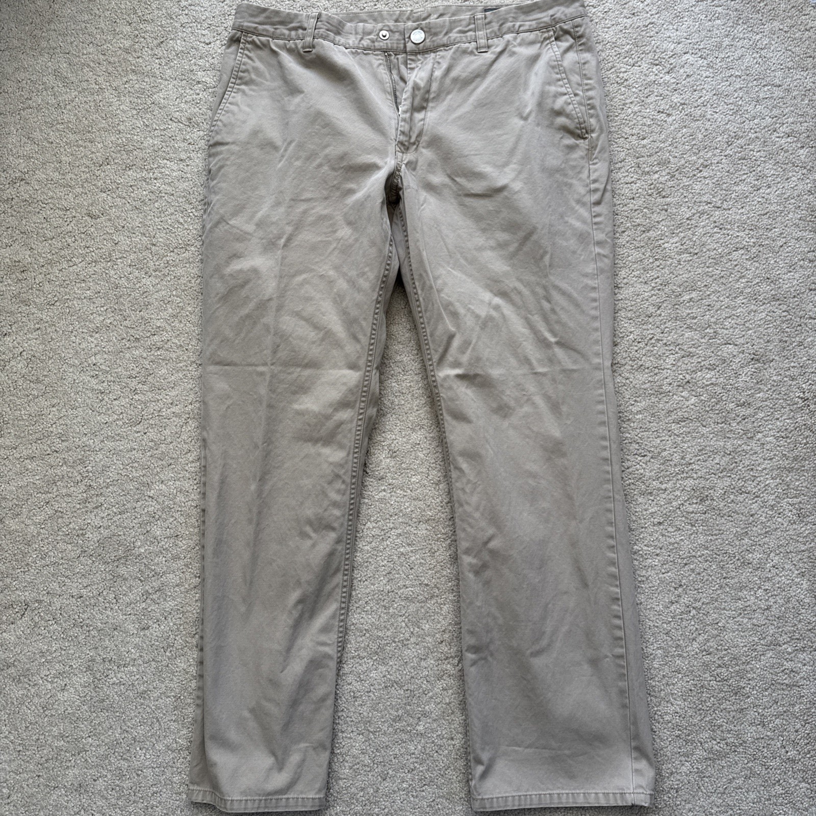 Bonobos Chino Pants Men\'s 34x28 Beige Original Stretch Washed Slim Casual Office