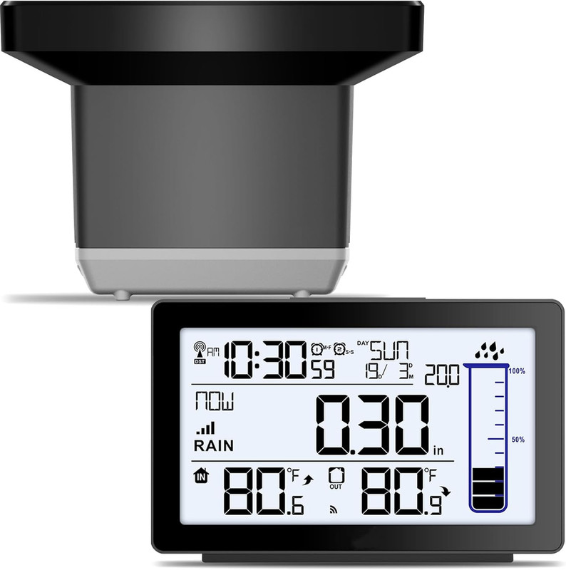 Wireless Rain Gauge Outdoor, Self-Emptying Digital Rain Gauges Outdoors Best Rat Wireless Rain Gauge Outdoor, Self-Emptying Digital Rain Gauges Outdoors Best Rat
