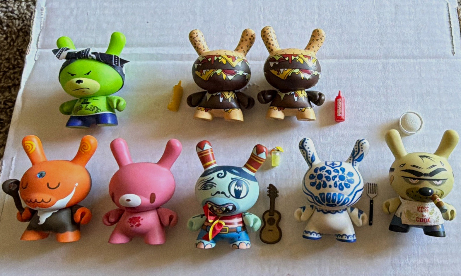 KIDROBOT DUNNY LOT OF 8 VINYL FIGURES 3”