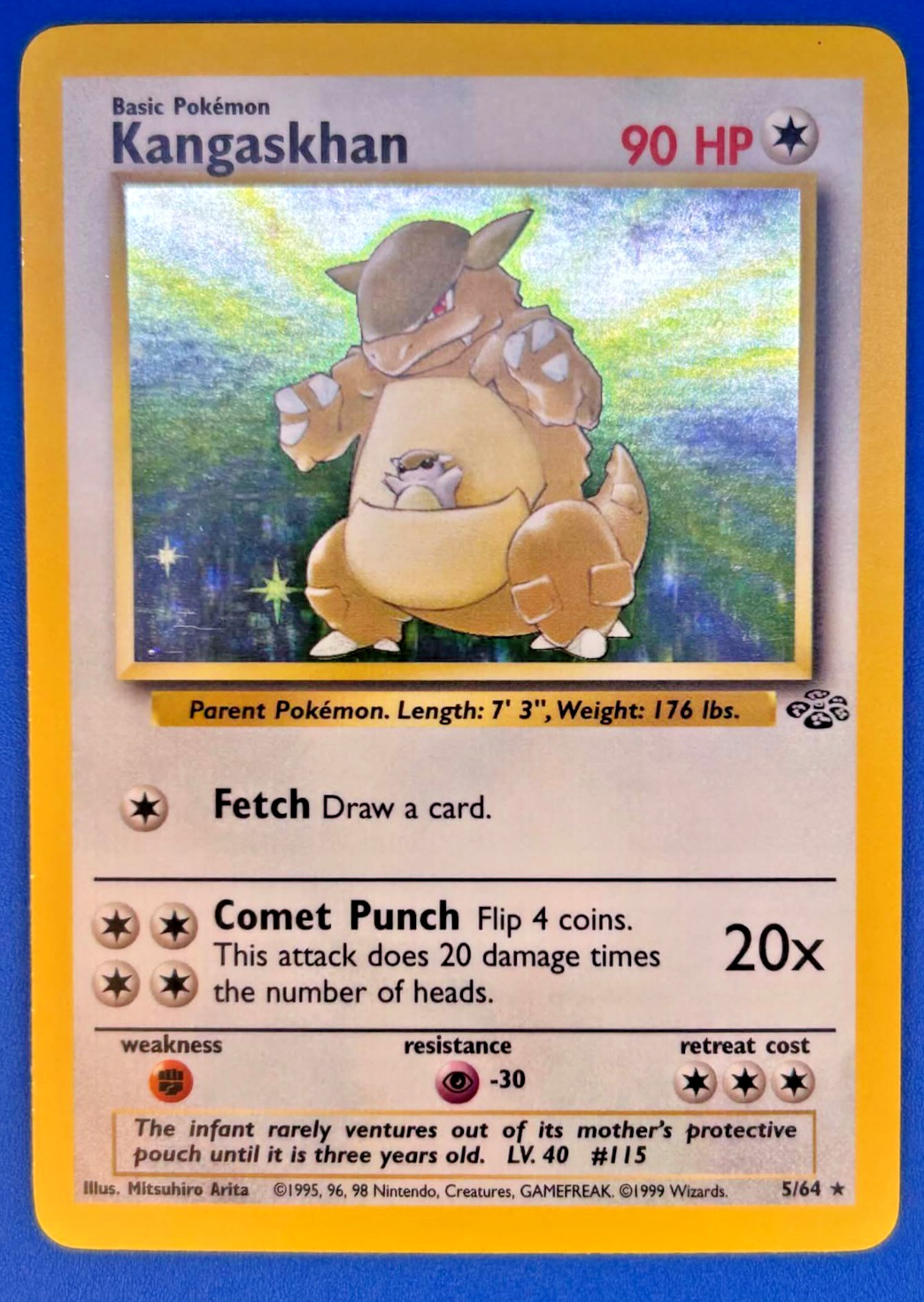 Pokemon Card - Kangaskha 5/64 - Jungle Set - Holo Rare - Near Mint - PTCG #1802
