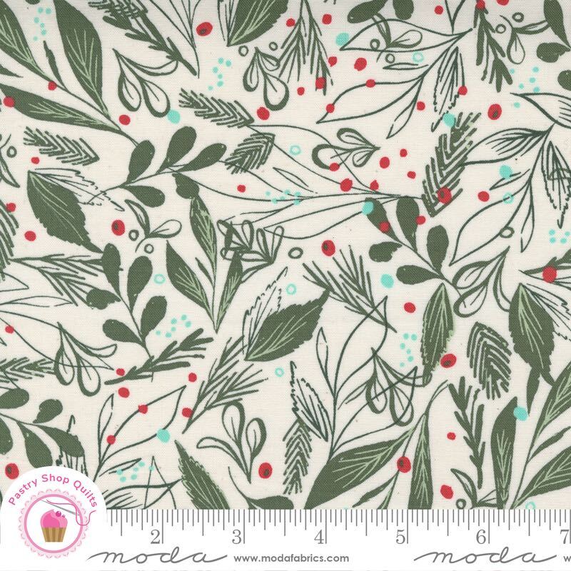 Moda CHEER & MERRIMENT 45534 11 Natural Cream FANCY THAT Quilt Fabric CHRISTMAS