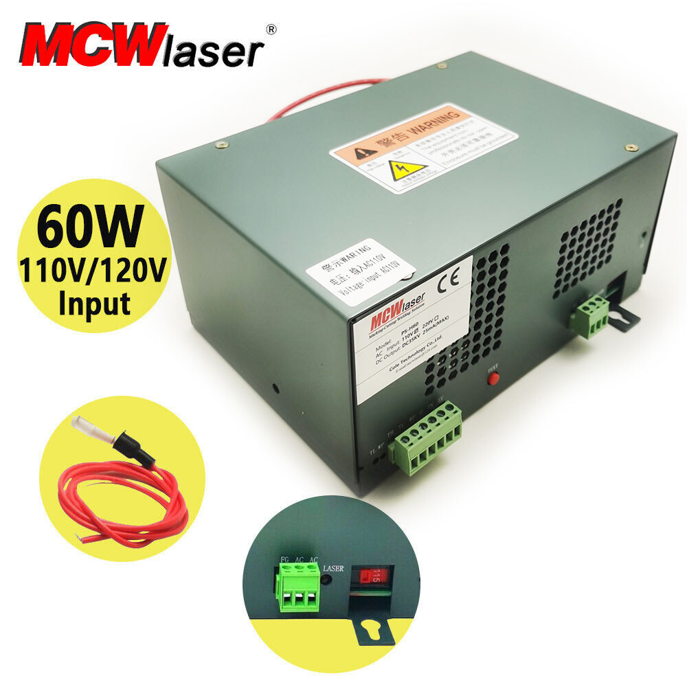 Secondhand 60W Power Supply PSU For CO2 Laser Tube Laser Engraver 110V & 220V Secondhand 60W Power Supply PSU For CO2 Laser Tube Laser Engraver 110V & 220V