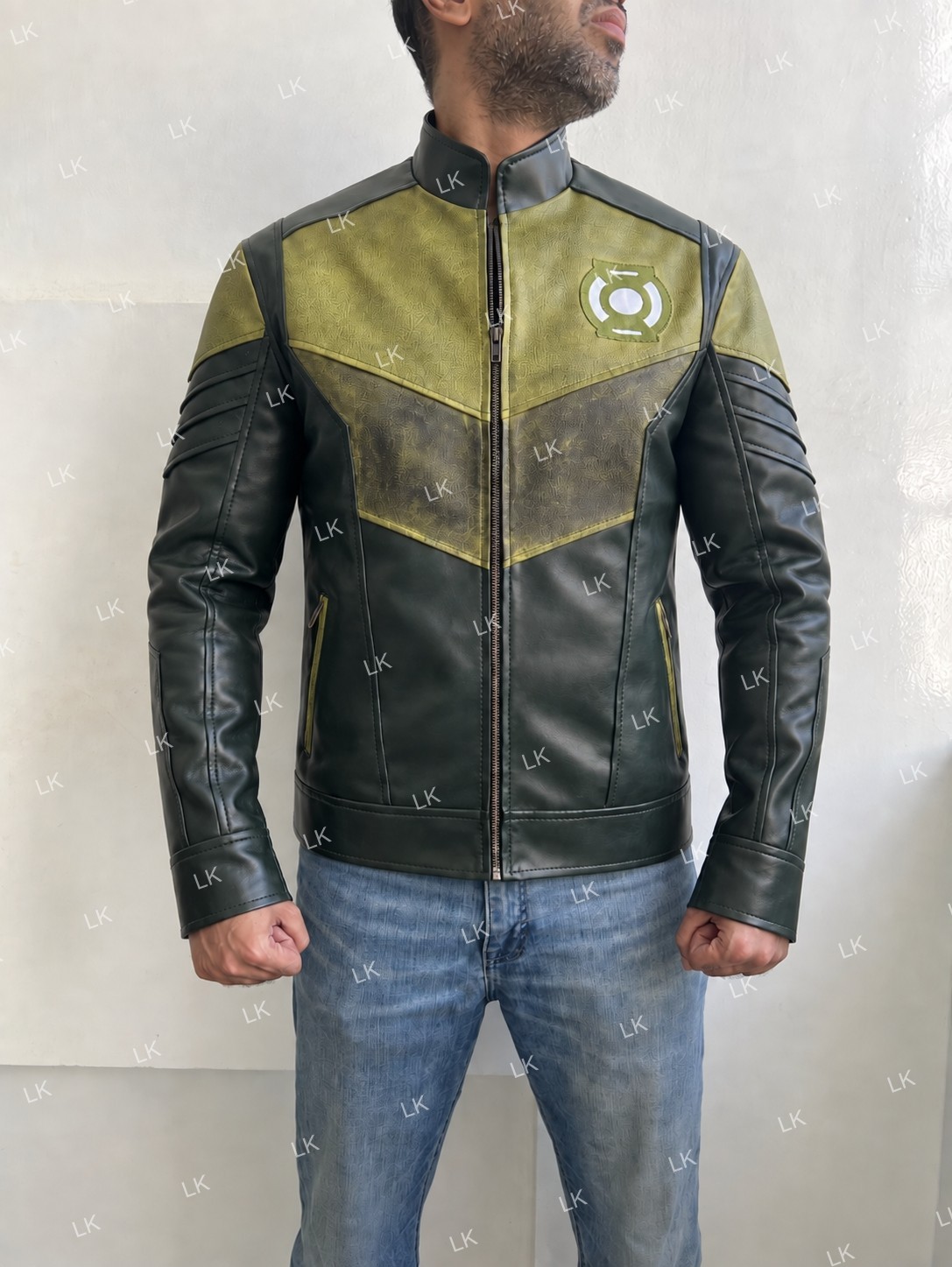 Hal Jordan Green Lantern Kyle Chandler Moto Biker Real Leather Jacket