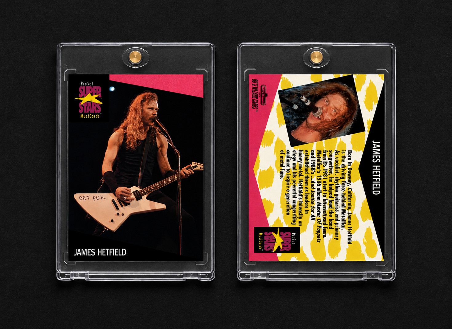 James Hetfield Metallica ProSet Super Stars Fan Art Trading Card James Hetfield Metallica ProSet Super Stars Fan Art Trading Card