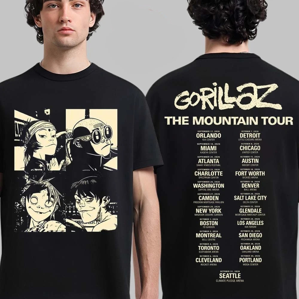 Hot New Gorillaz The Mountain Tour 2026 US Canada Concert Dates T Shirt Unisex T