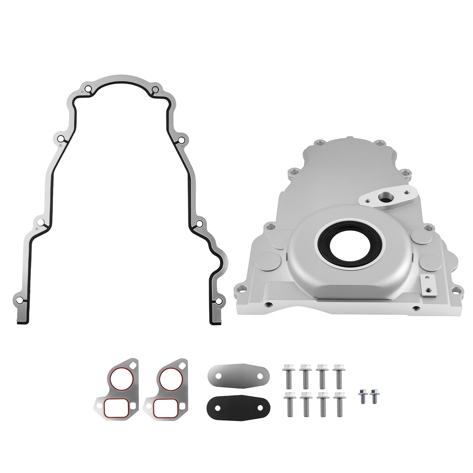 Aluminum Front Timing Cover w/Gaskets For GM Gen III LS1 LS6 4.8L 5.3L 5.7L 6.0L