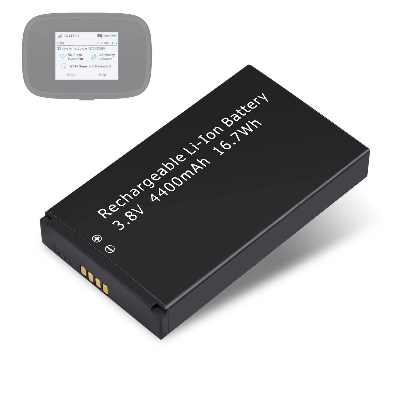 MiFi 8800L Battery Replacement for Inseego: 3.8V 4400mAh 16.7Wh Verizon