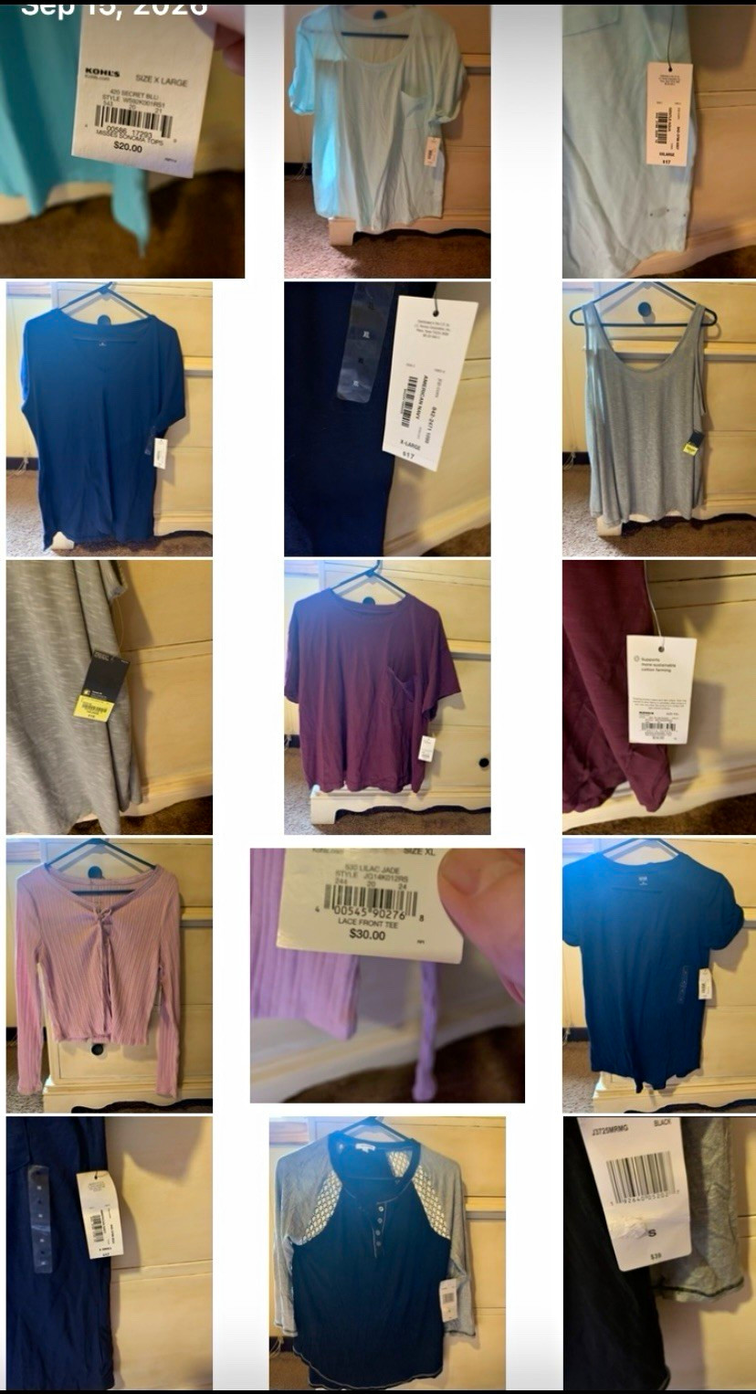 Kohl\'s Women\'s Mixed Clothing Lot XL Cotton Solid Multicolor Everyday All-Season