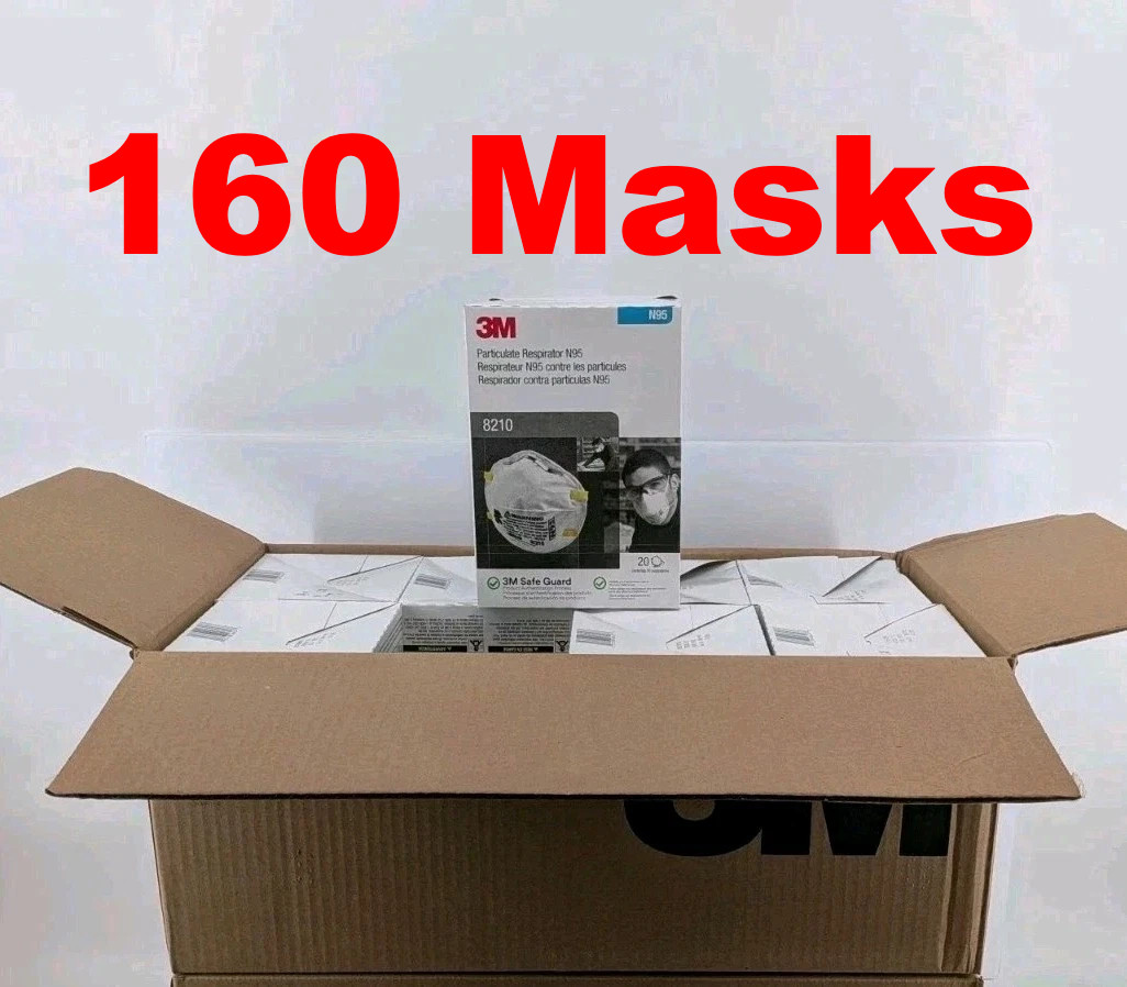 3M 8210 N95 Disposable Respirator Dust Mask | Case of 160 Masks | EXP 3/26 | New 3M 8210 N95 Disposable Respirator Dust Mask | Case of 160 Masks | EXP 3/26 | New