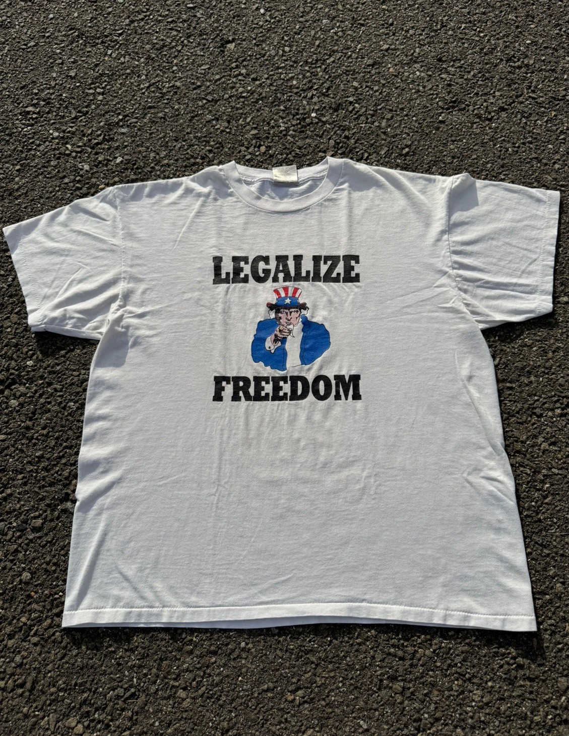 Vintage Early 90s Legalize Freedom Uncle Sam USA Single Stitch T-Shirt Vintage Early 90s Legalize Freedom Uncle Sam USA Single Stitch T-Shirt